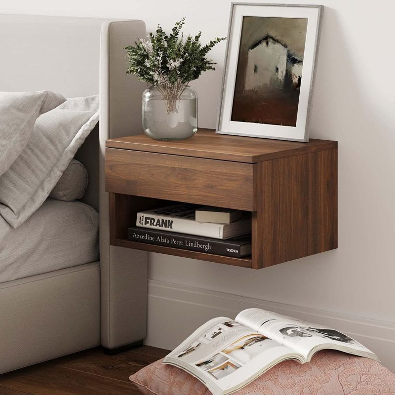 Nathan James Wall Mounted Floating Nightstand- best bedside tables 2022