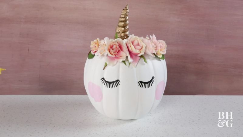 Unicorn pumpkin painting