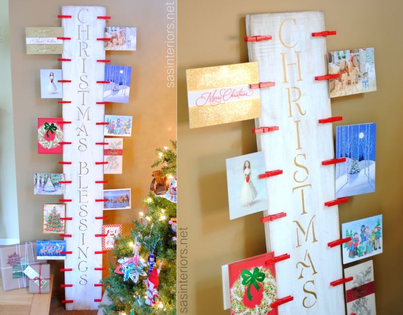 DIY Christmas card display