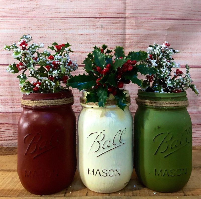 Christmas mason jar decorations 