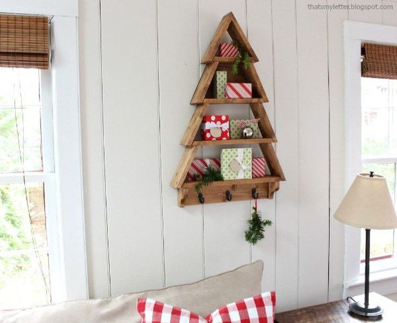 Christmas Tree Shelf on the wall 