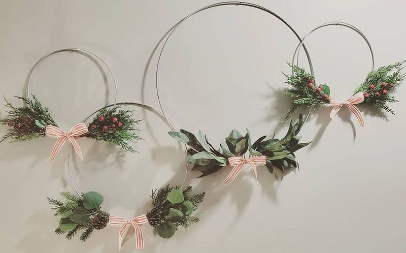 Christmas wall decoration with wreaths 