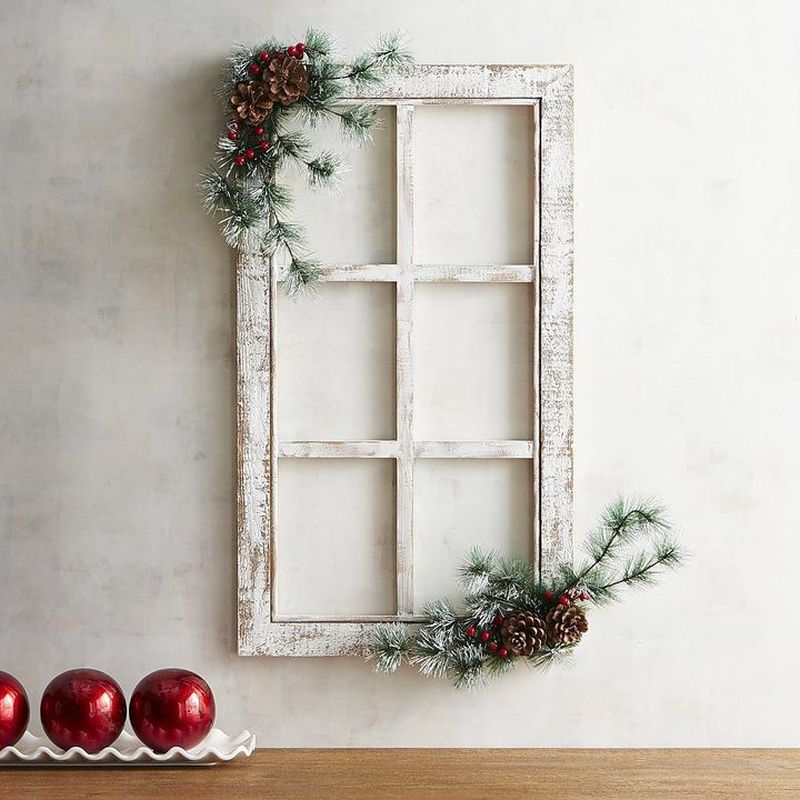 window frame into Christmas wall art