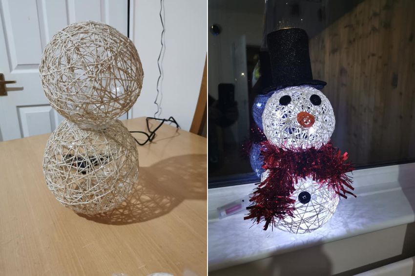 DIY Snowman Christmas Decoration using Balloons