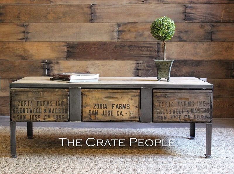 Vintage Wood Crate Coffee Table