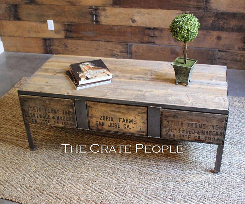 Vintage Wood Crate Coffee Table