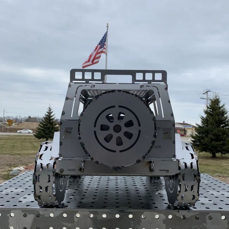 These Vehicle Fire Pits by Metal Art of Wisconsin are Lit