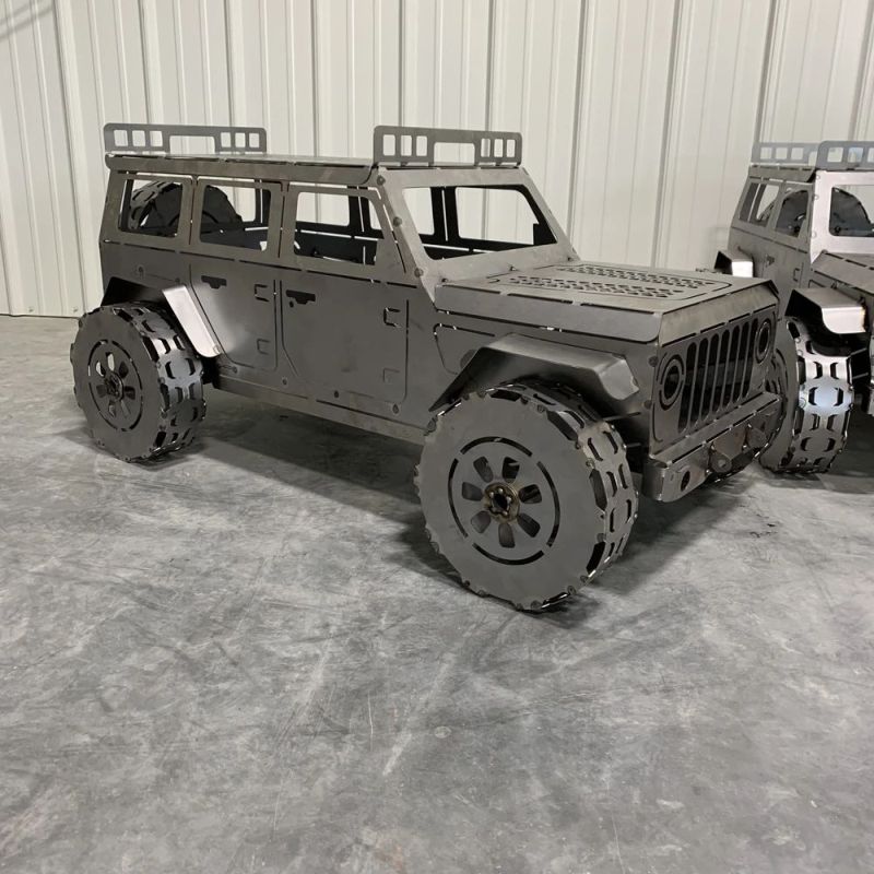 These Vehicle Fire Pits by Metal Art of Wisconsin are Lit