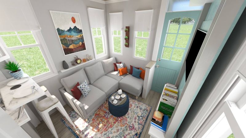 Wilderwise Tiny House with Expandable Roof Increases Headroom in Loft 