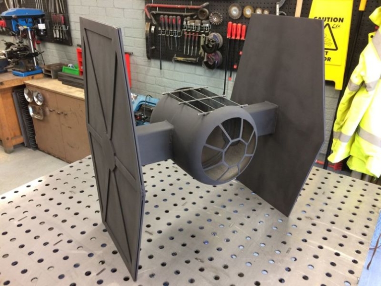 Flaming Tie Fighter Fire Pit Boasts Mini Barbeque Grill On Top