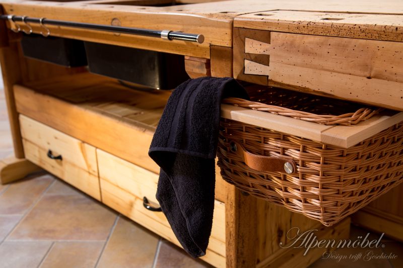 This one-of-a-kind Kitchen Island is Crafted from a Carpentry Workbench 