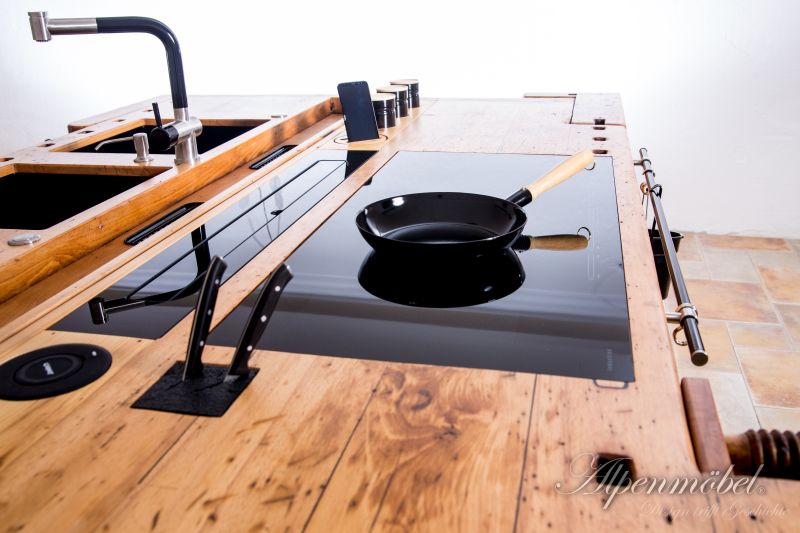 This one-of-a-kind Kitchen Island is Crafted from a Carpentry Workbench 