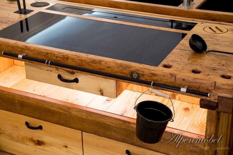 This one-of-a-kind Kitchen Island is Crafted from a Carpentry Workbench 