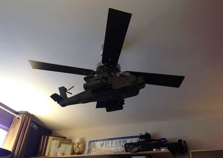 DIY Apache Helicopter Ceiling Fan will be Focal Point in Your Room