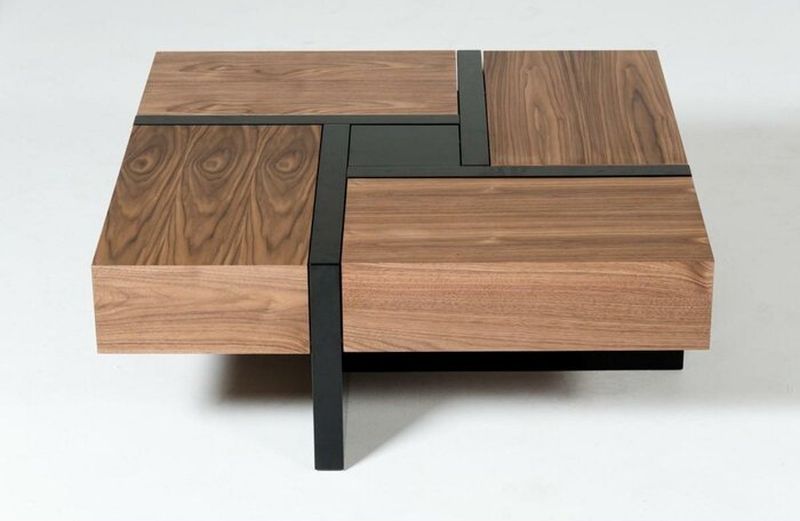 Lipscomb Coffee Table has Four Hidden Drawers That Form its Top