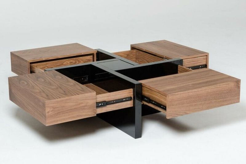 Lipscomb Coffee Table has Four Hidden Storage Drawers 