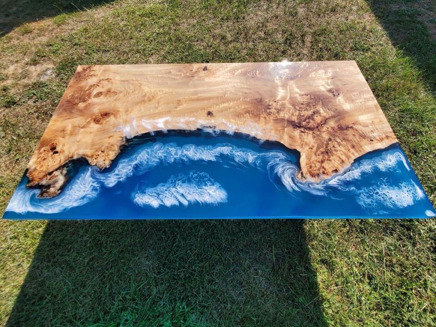 This Coastline Edition River Table will be a Stunner in Your Living Room