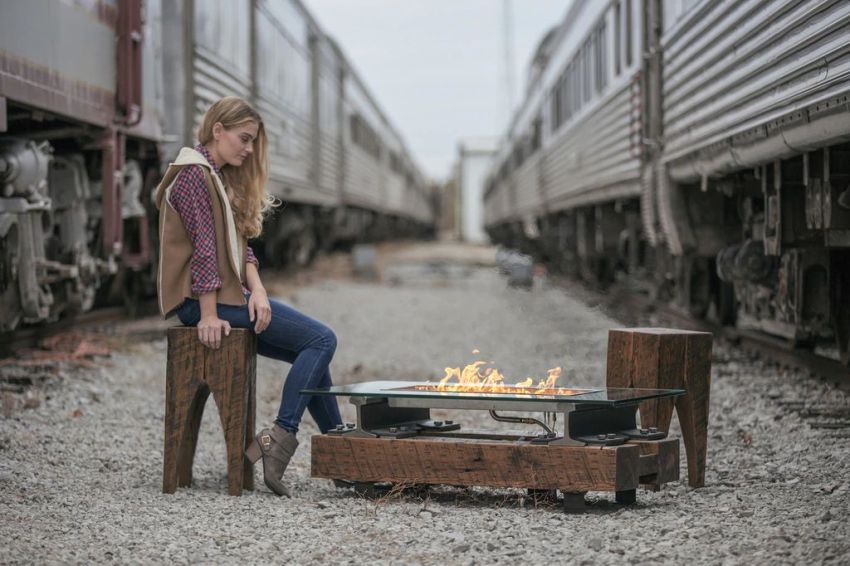 Trackside Fire Pit Rail Yard Studios Offers Fire That Dances to Music