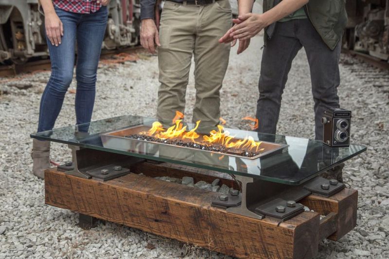 Trackside Fire Pit Rail Yard Studios Offers Fire That Dances to Music