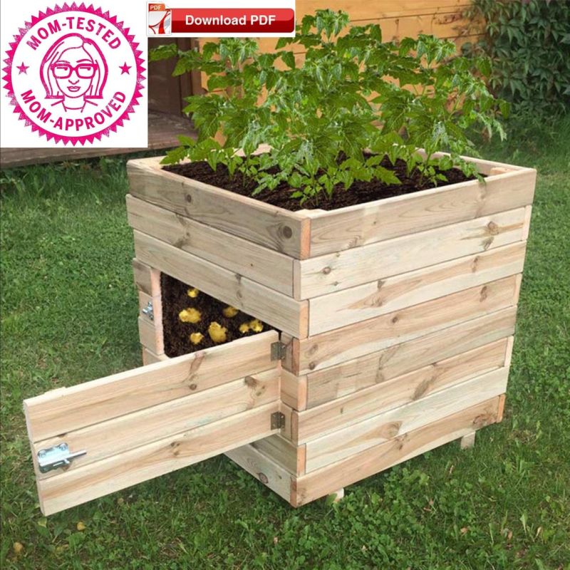 Wooden Potato Planter by Horizon Design Studios