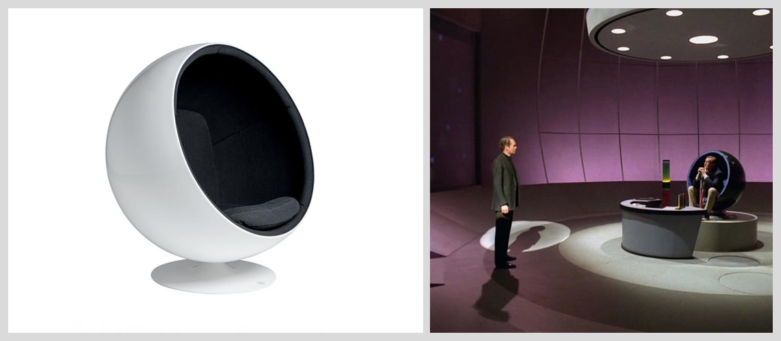 Ball-Chair-by-Eero-Aarnio-in-The-Prisoner - Famous Chairs in Movies and Pop Culture