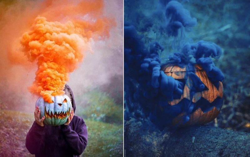 Pumpkin Smoke Bomb Photography is New Halloween Trend 