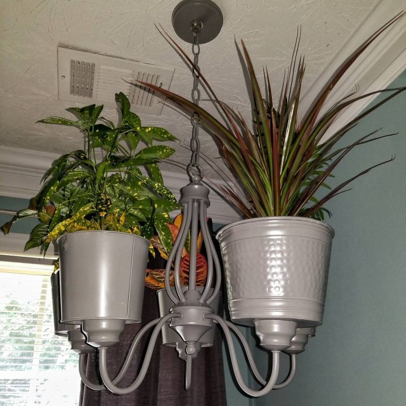 Repurposing Old Chandeliers into Planters is Pretty Cool Idea