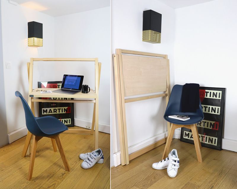 MARCEL Folding Desk by Christophe Gernigon Studio is a Space-Saver