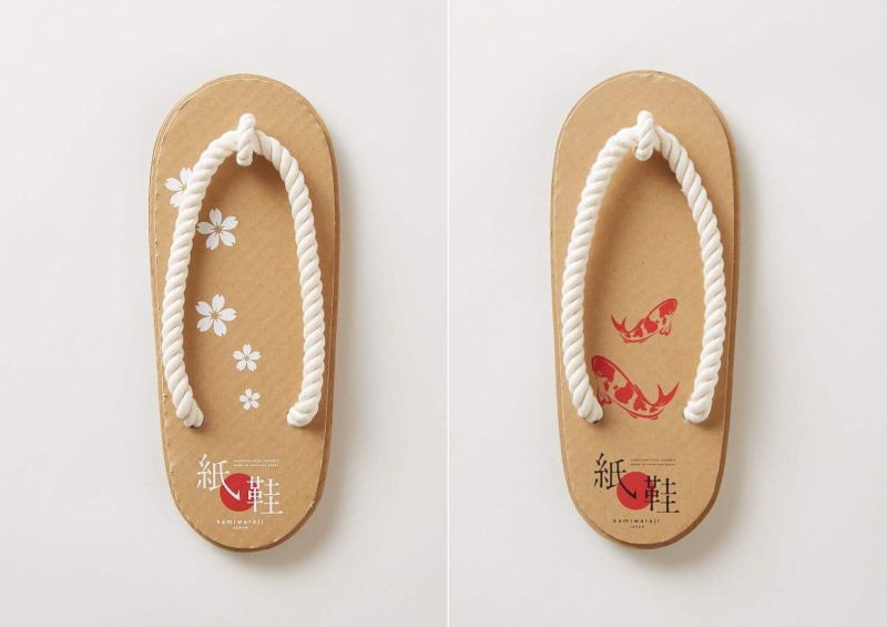 These Japanese Style Sandals are Made from Corrugated Cardboard 