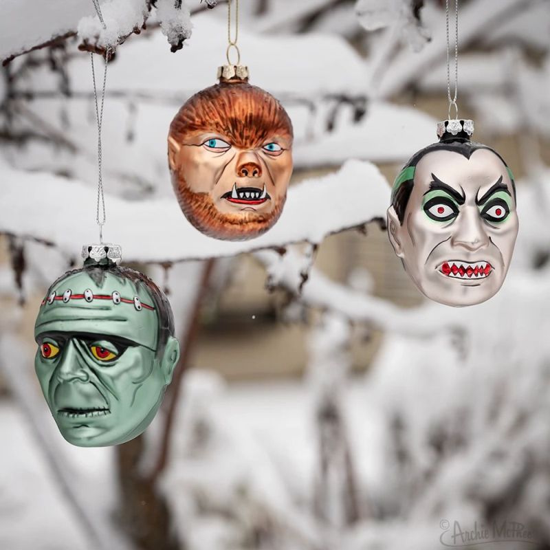 Archie McPhee Launches Spooky Monster Head Christmas Tree Ornaments