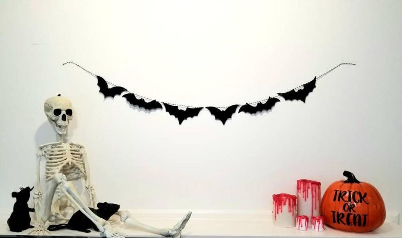 Glittery Bats Halloween Garland