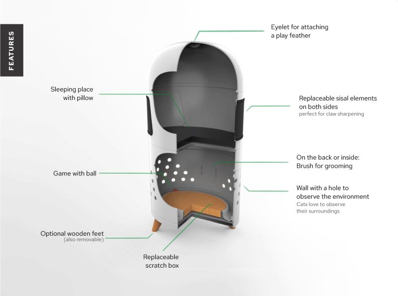 Catrub ONE is Modular Multifunctional Cat Furniture