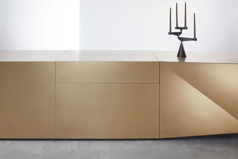 FOLD Kitchen Island by STEININGER is made of Metal Materials 