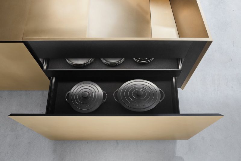 FOLD Kitchen Island by STEININGER is made of Metal Materials 