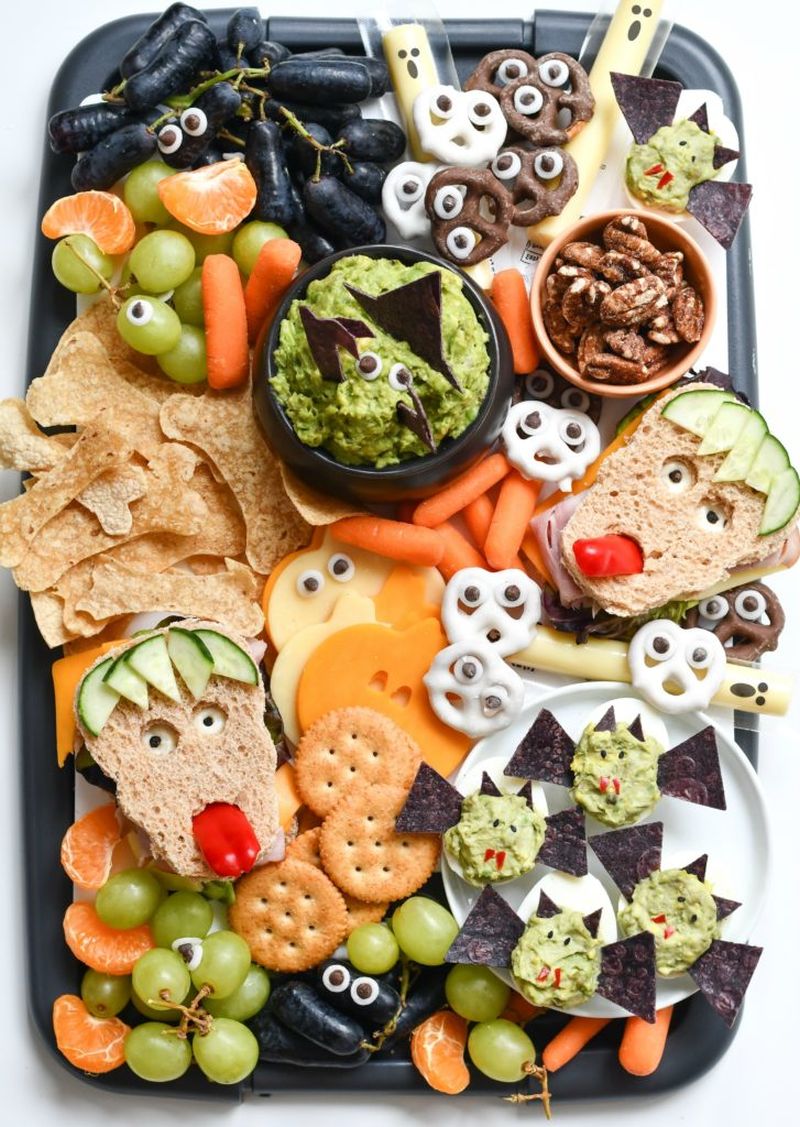 Halloween Grazing Boards with Monstrous treats