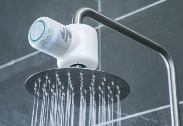 Shower Power Speaker Charges Itself Through Running Water