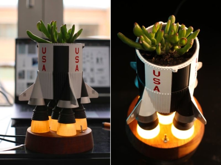 This 3D Printed Saturn V Rocket Planter is Super Unique