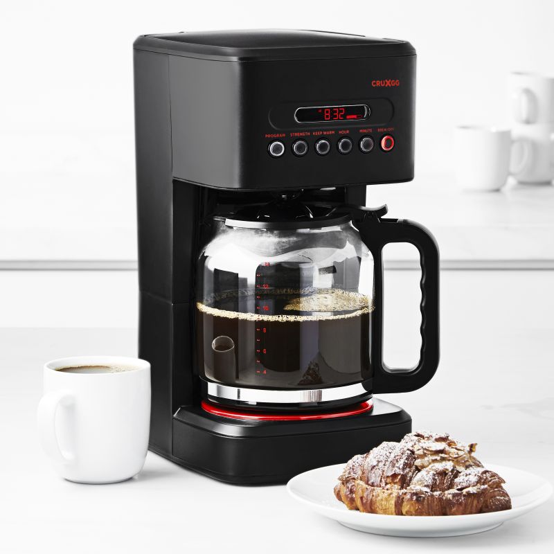 Crux 14 Cup Programmable Coffee Maker, Black 