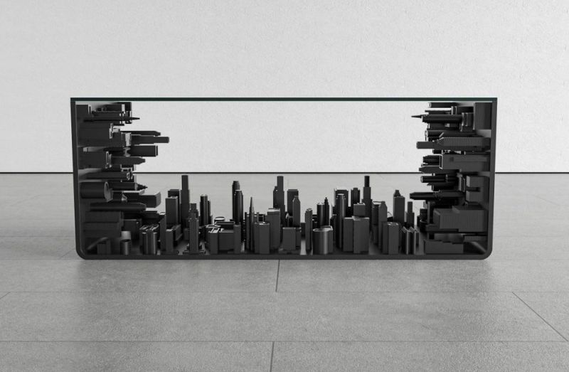 Metropolis Table by Mousarris Features Bending Cityscape 