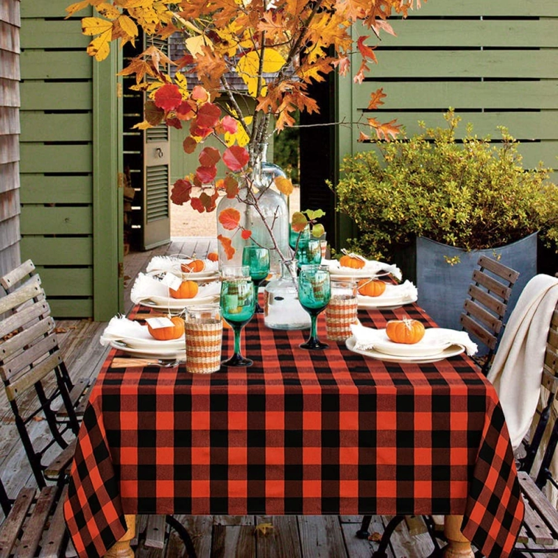 Buffalo Plaid Thanksgiving Tablecloth