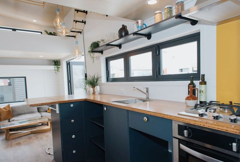 Tiny House with Cat-Friendly Interiors and Two Lofts 