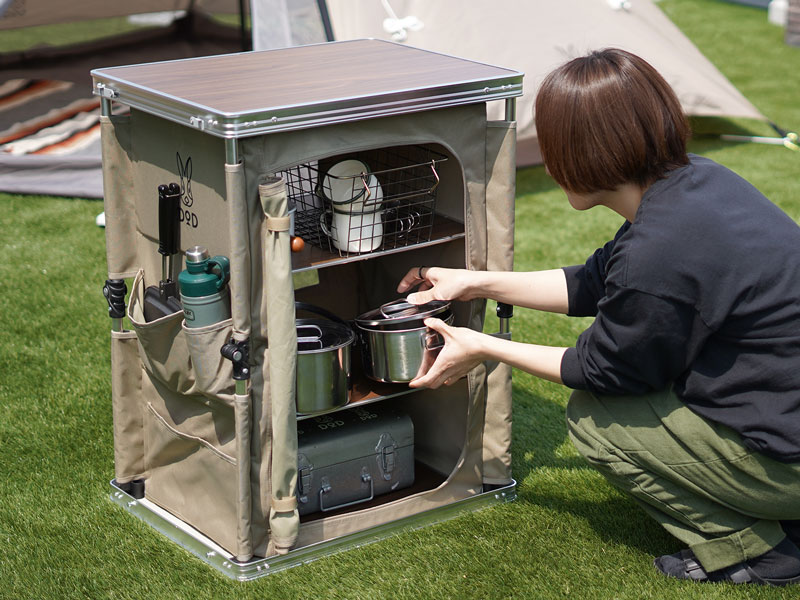 camp kitchen table suitcase