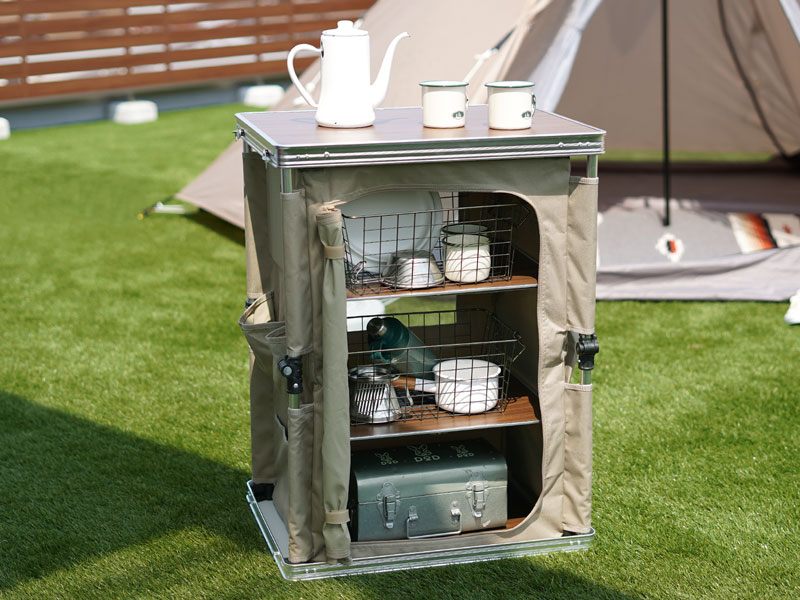 folding table kitchen setup camping