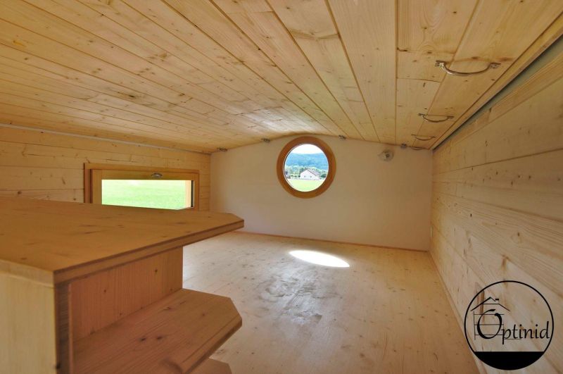 Optinid Builds Tiny House with Sliding Roof for Marie & Ange