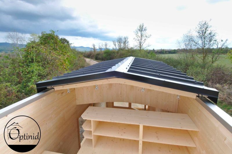 Optinid Builds Tiny House with Sliding Roof for Marie & Ange