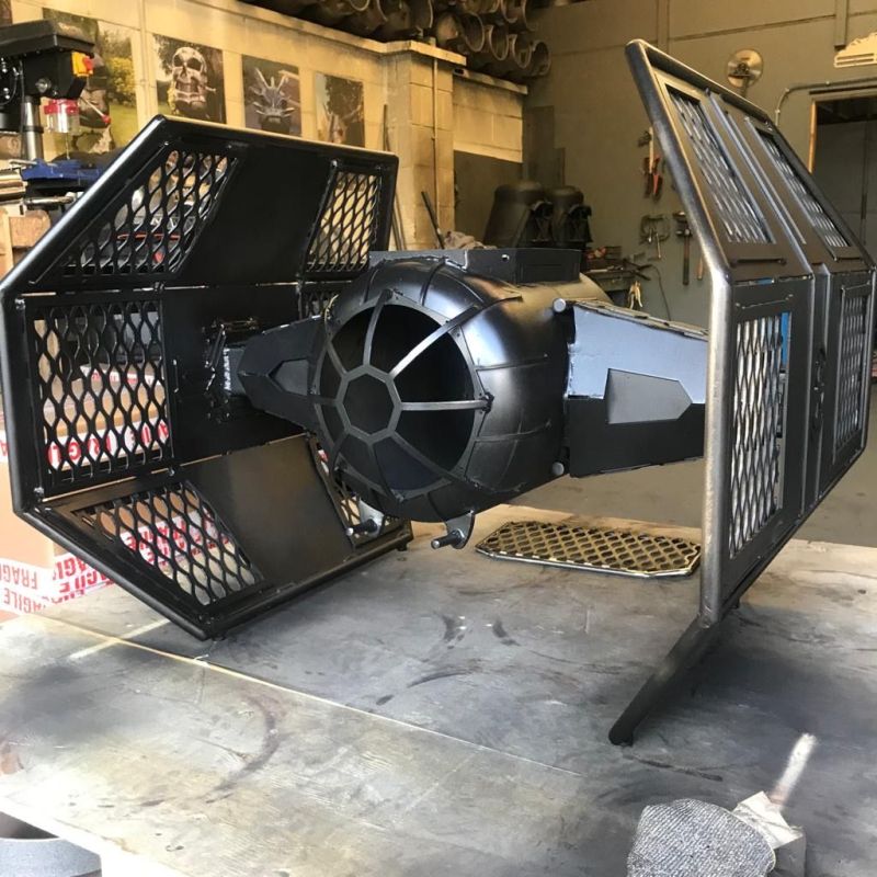 TIE Fighter Advanced Fire Pit and Grill Burned by Design