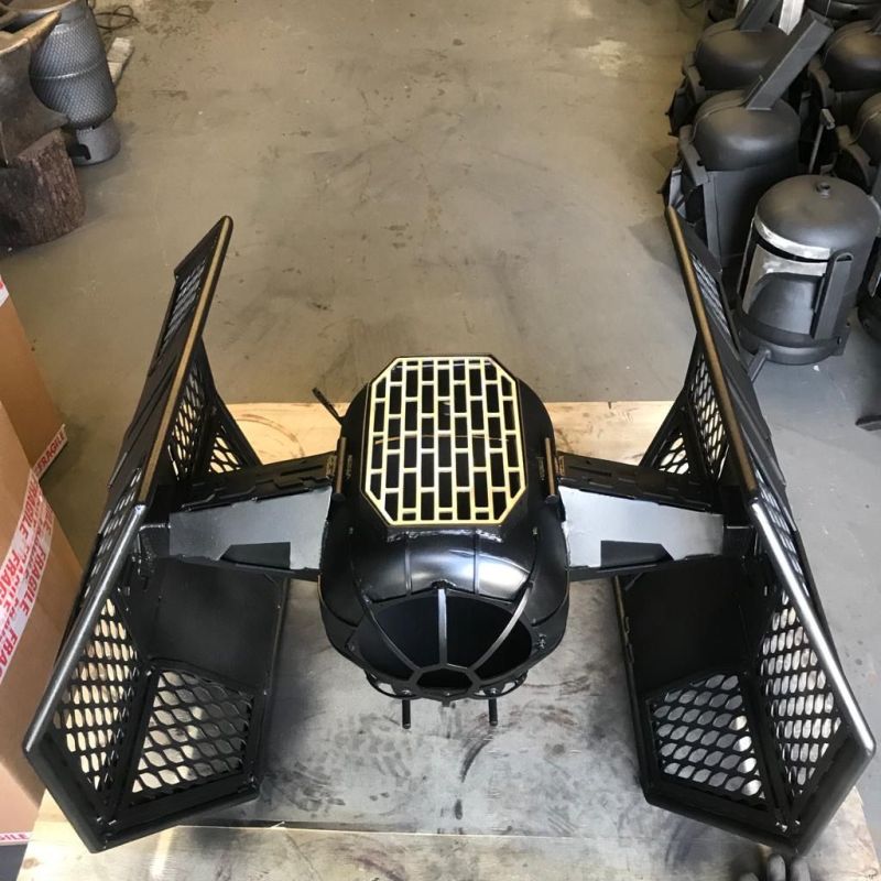 TIE Fighter Advanced Fire Pit and Grill Burned by Design