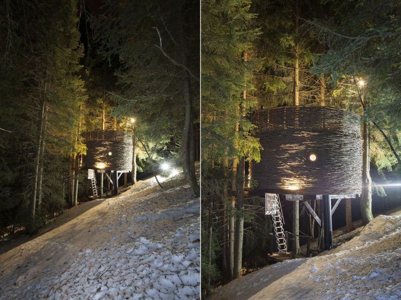 This Unique Treehouse in Mont Blanc, France Looks Like Bird’s Nest