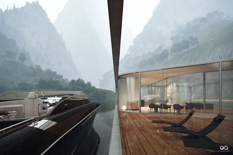 Benjamin Springer Designs Luxury House Floating Over a Lake