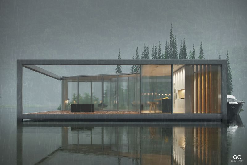 Benjamin Springer Designs Luxury House Floating Over a Lake